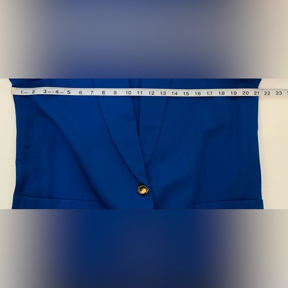Royal Blue Jacket Blazer Size 12 Requirements Petite Made in the USA Vintage - Picture 4 of 9
